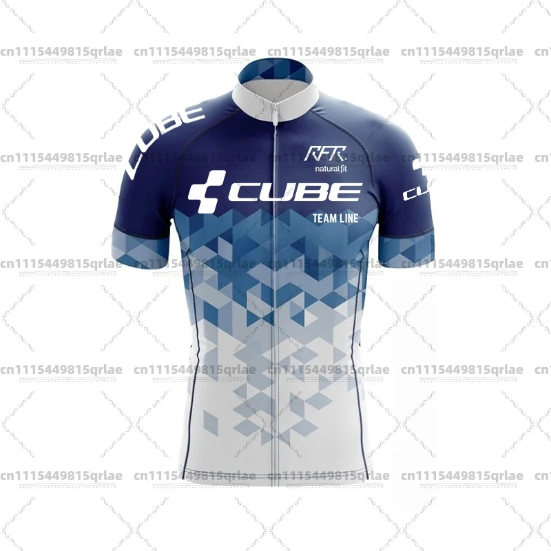 Фото Веломайка мужская летняя 2026 Cube TeamLine с коротким рукавом и гелевыми вставками, легкие дышащие велошорты на лямках - Легкий дышащий велосипедный топ №5