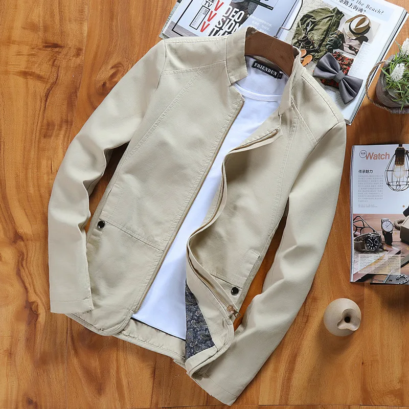 

2022 Large Size Autumn New Stand-up Collar Casual Jacket Washable Jacket Men's Korean Version Slim Jacket Men's Fashion Jacket