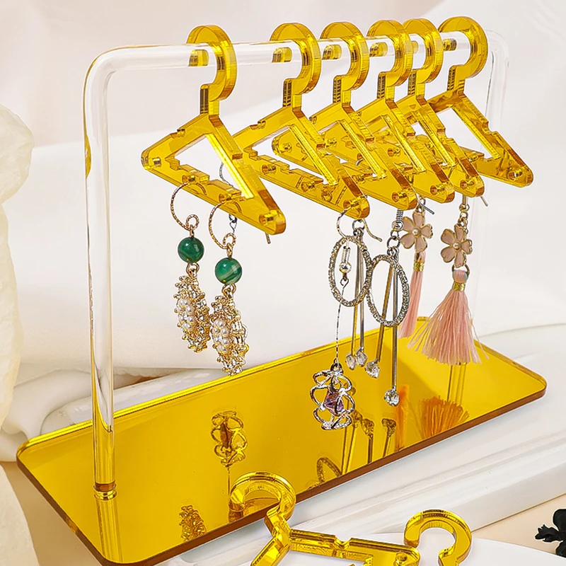 

Jewelry Organizer Stand Acrylic Mini Coat Hanger Rack Earring Display Stand Jewelry Show Case Earring Hook For Girls DIY Gift