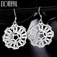 doteffil 925 sterling silver round geometry pendant earring for women wedding engagement party fashion jewelry