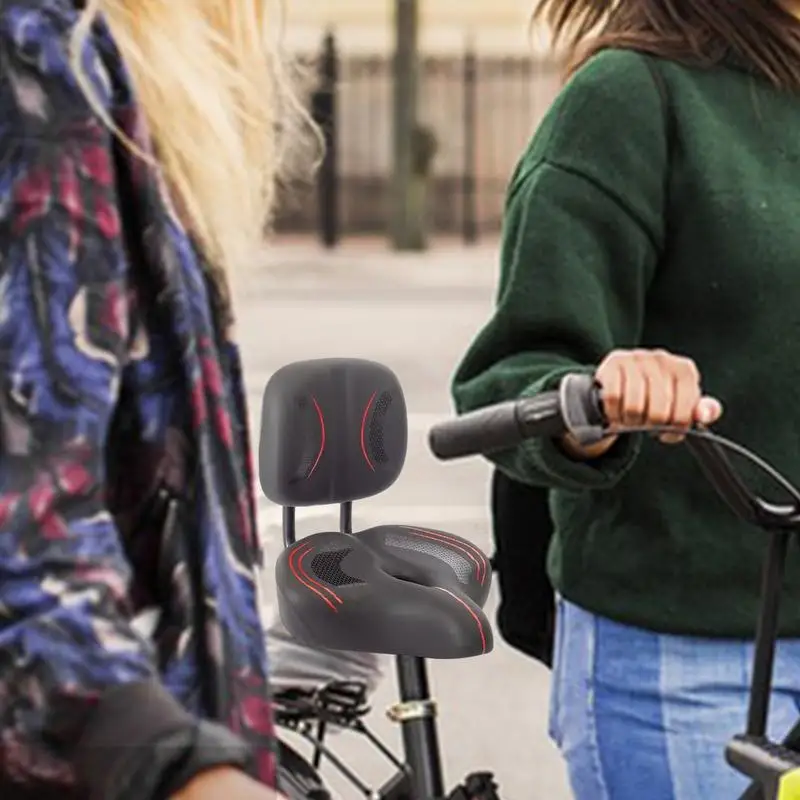 Велосипедное Сиденье с подголовником широкое удобное амортизирующее