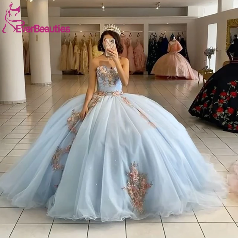 

Vestidos Para 15 Quinceanera Dresses Robes De Bal Vestidos De Quinceañera 2022 Tulle Appliques Ball Gown Prom Dress