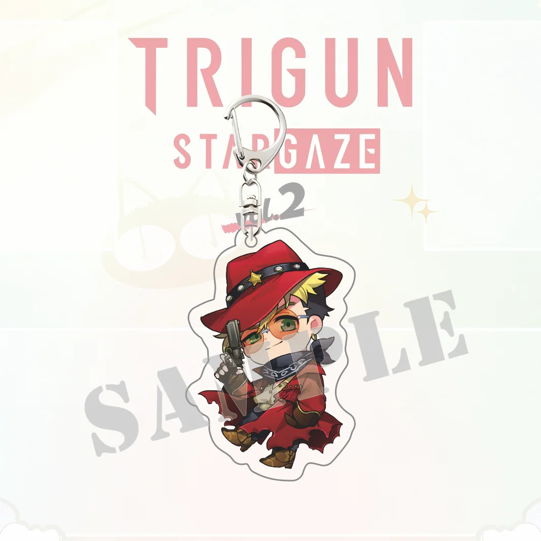 Фото Акриловый брелок: Trigun Stargaze, милые чиби-фигурки ножей Вэша, научно-фантастический, ковбойский, экшн-аниме аксессуар для сумки, лимитированная серия №5