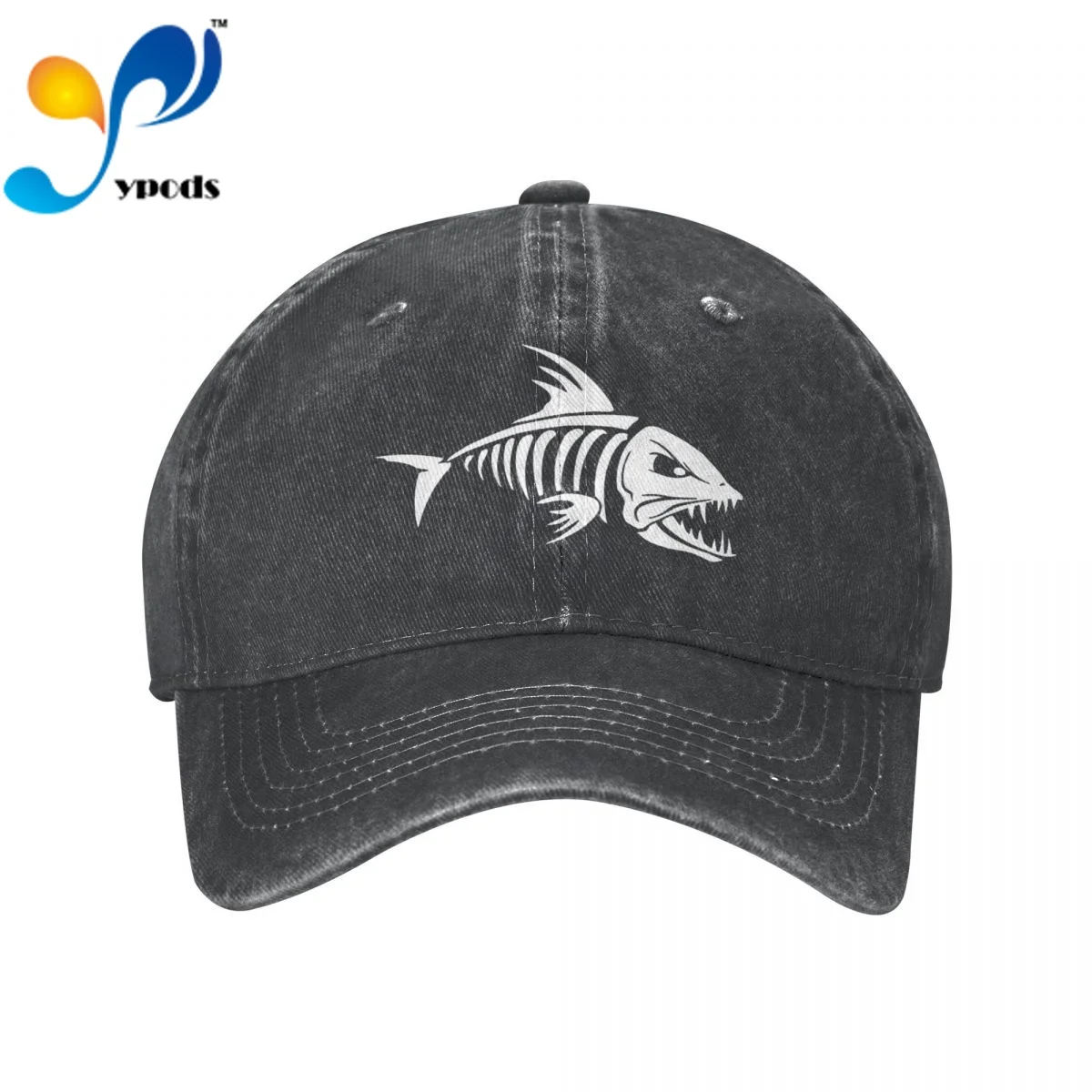 

Fish Bones Skeleton Fishing Denim Baseball cap Snapback Hats Autumn Summer Hat for Men Women Caps Casquette hats