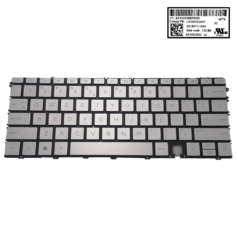 

New Laptop Backlit Keyboard English For HP Spectre X360 14-EF 2 in 1 Notebook Backlight Keyboards silver keycaps SG-B0111-XUA