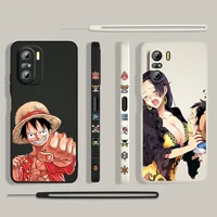 one piece cool boys for xiaomi redmi k50 k40 gaming k30 10x 9 9a 9t 8 8a pro 5g silicone liquid left rope phone case capa cover
