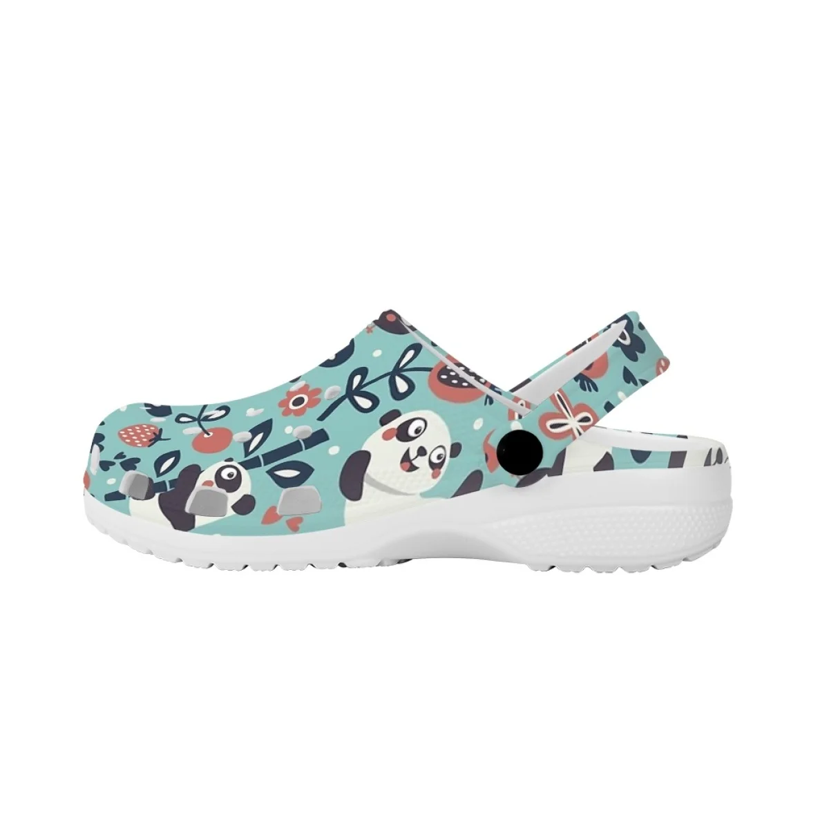 Beliodome Cute Floral Panda Design Clogs Garden Shoes for Womens Summer Breathable Slippers Non-Slip Outdoor Beach Sandals