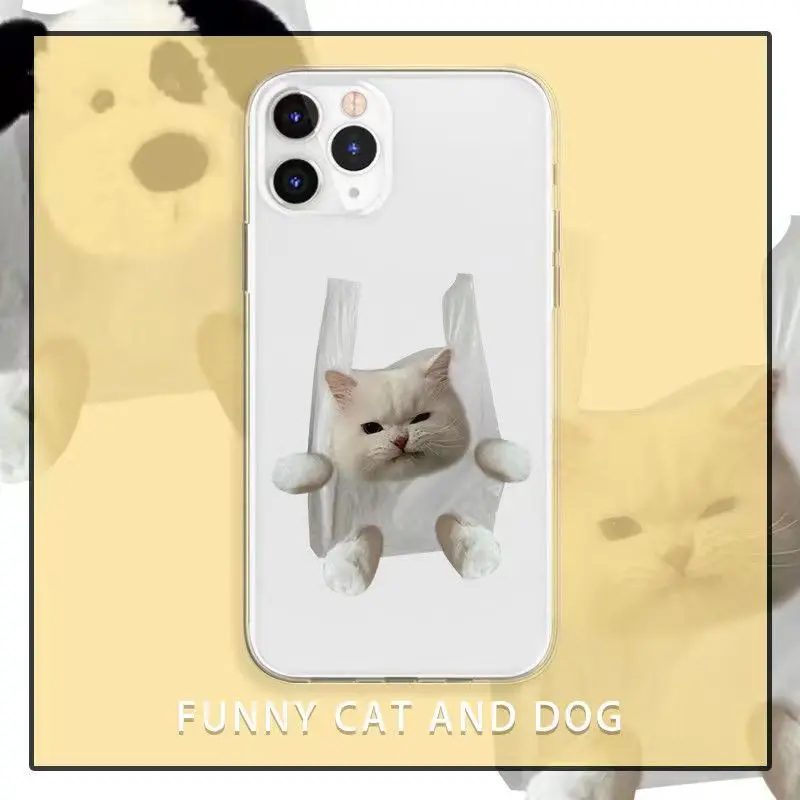 

Funny Cat And Dog Case For iPhone 13 Case Silicon For iPhone 11 12 13 Pro Max XR 7 8 11 Pro X XS Max Plus Mini Phone Cover