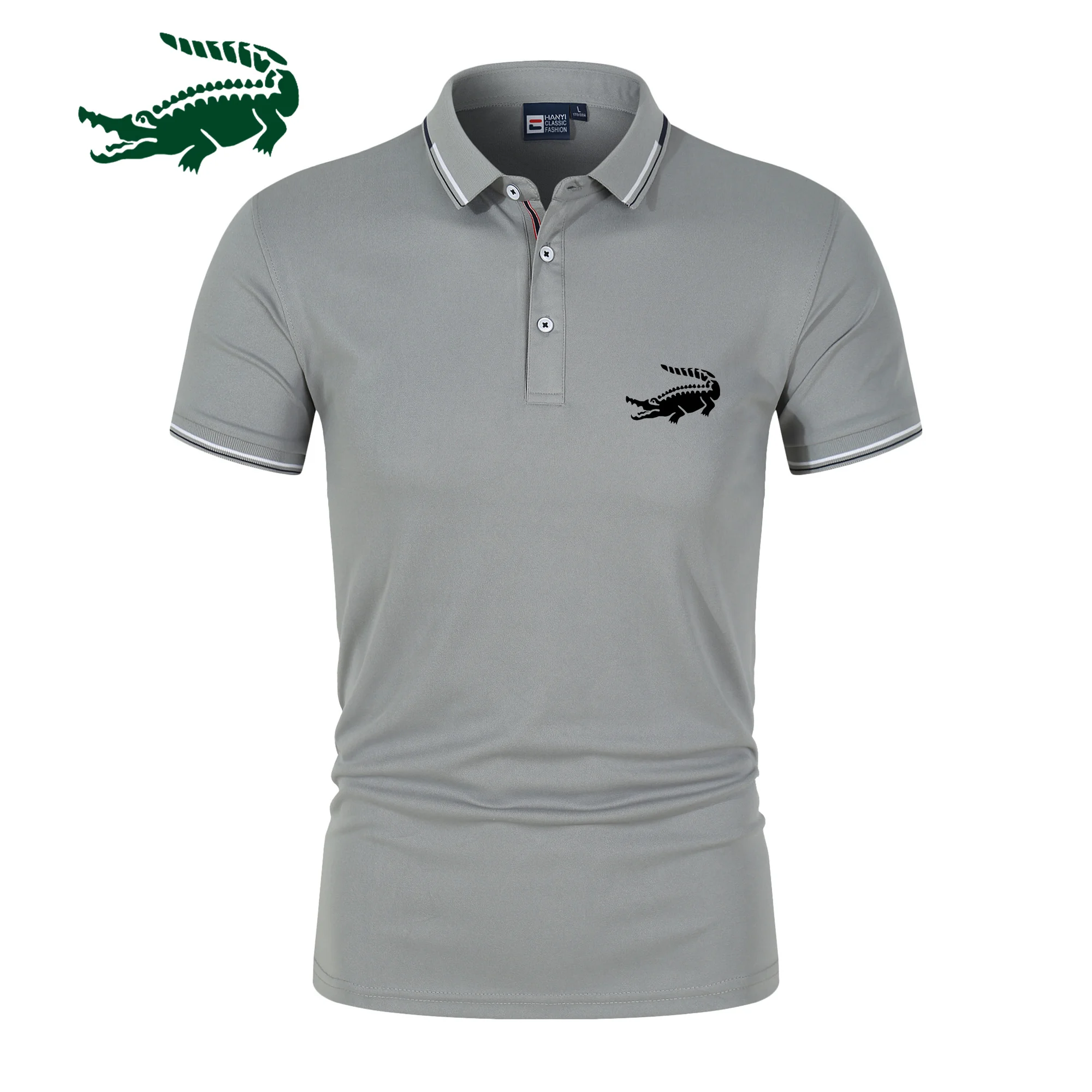 

CARTELO-2023 cotton polo and men's zipper, tight-fitting breathable short-sleeved shirt, top fashion, 95% novelty in summer.