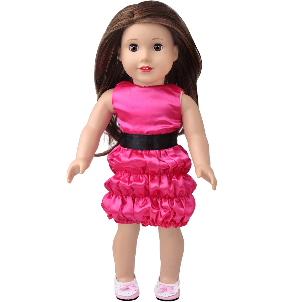 

18-дюймовый телефон, розовое платье с блестками и цветами + повязка на голову, аксессуары для новорожденных, подходит для кукол мальчиков 40-43 ...