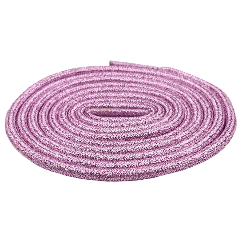 

Weiou Beautiful Light Pink Color Shoelaces 0.45 Cm Diameter Round Rope Metalic Laces For Women Girls Party Shoes Canvas 50-200cm