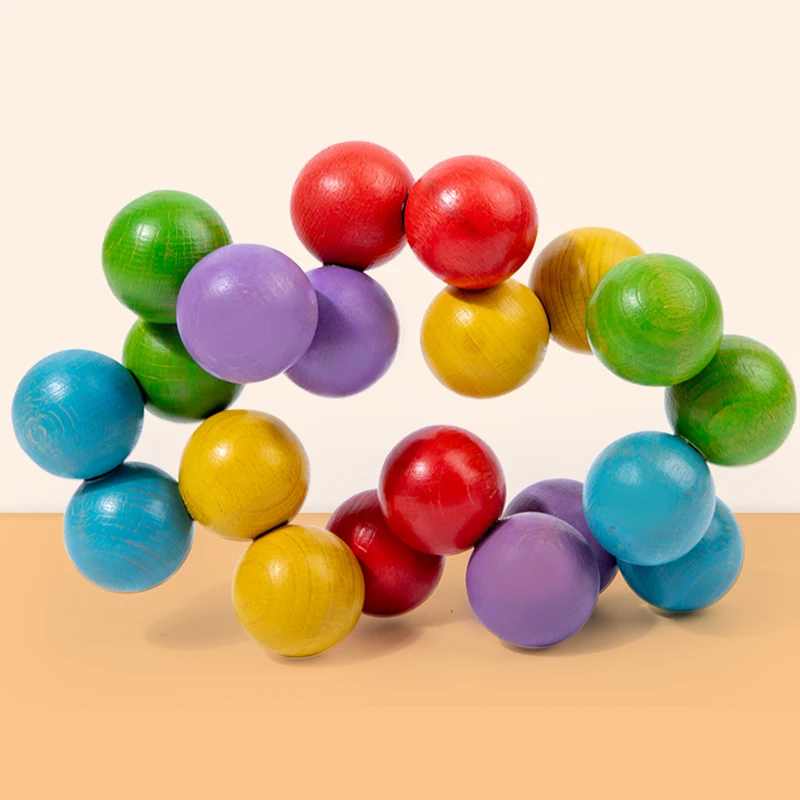 

Magic Ball Clicking Blocks 20pcs Kids Interconnecting Blocks Models Matching Reshaping Jigsaw Puzzle Children's Wooden Toys Gift