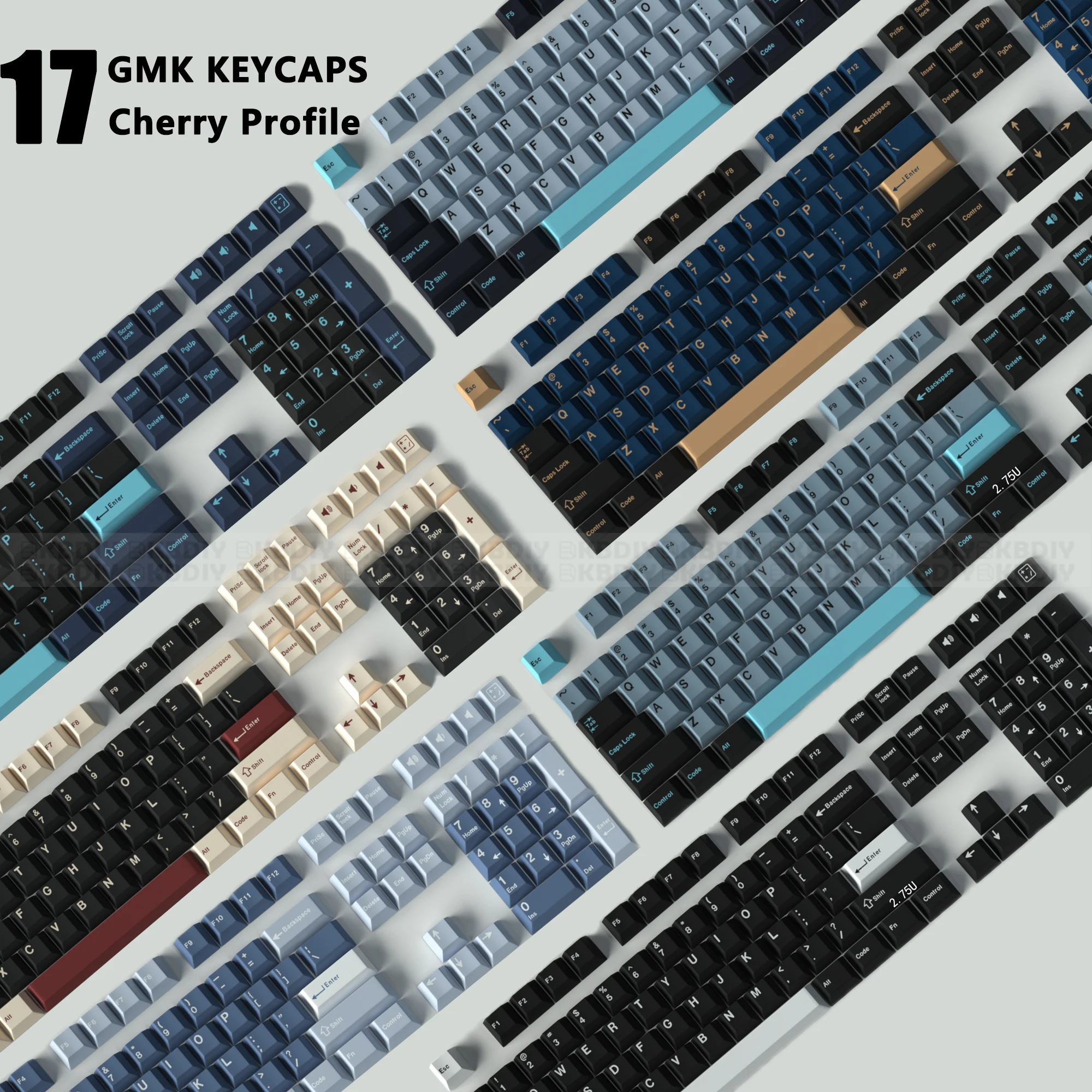 KBDIY GMK Keycap Cherry Profile Double Shot PBT ABS Keycaps for Mechanical Keyboard GMK 8008 Red Samurai Olivia Apollo Arctic