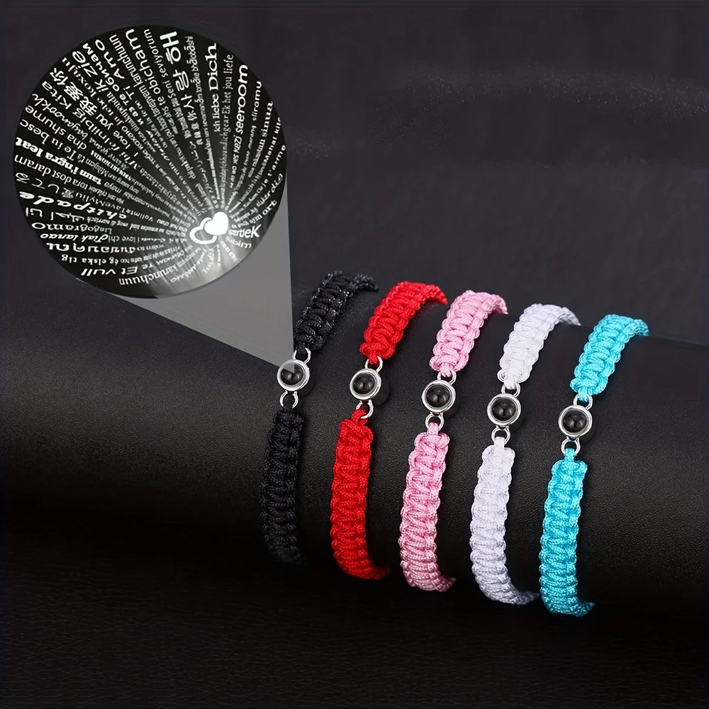 Браслеты из веревки с проекцией подвеска на цепочке надписью Я тебя люблю 100