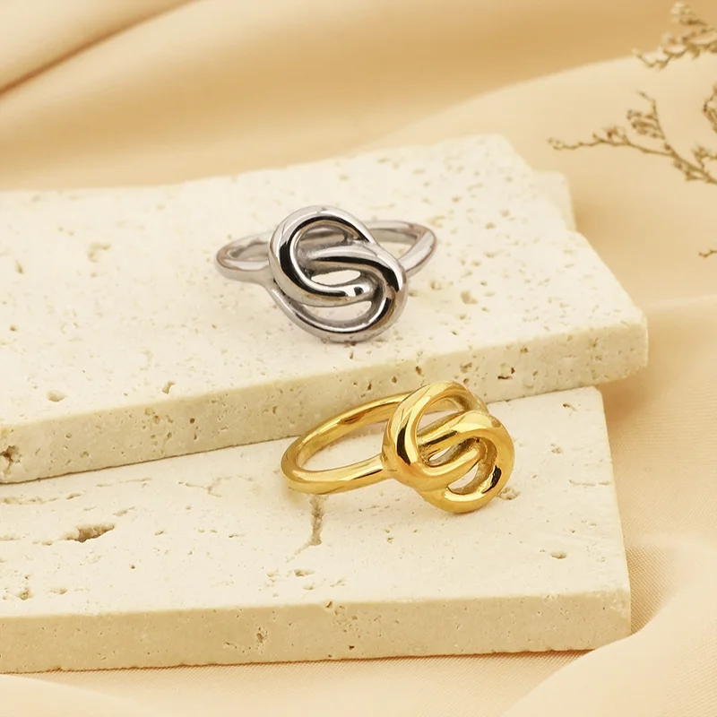 Женские Геометрические кольца из нержавеющей стали золотого и серебряного цвета