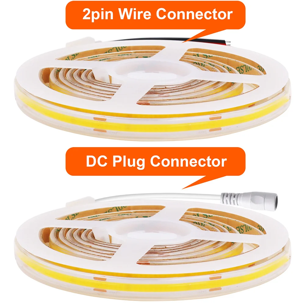 Водонепроницаемая светодиодная лента COB 3000 К 4000 6000 IP67 гибкая 320 светодиодов/м 5 м 10