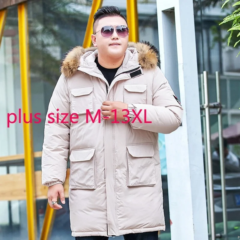 

New Arrival High Quality Fashion Super Large 13xl Down Jacket Men Oversized Fur Collar Casual Coat Plus Size M-10XL11XL12XL13XL