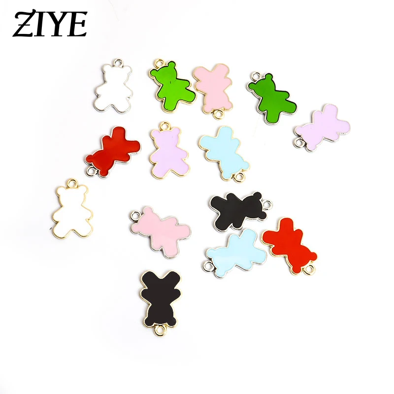

10pcs Enamel Cute Bear Charm Pendant for Jewelry Making Earring Bracelet Necklace DIY Creative Findings Alloy Accessories Crafts