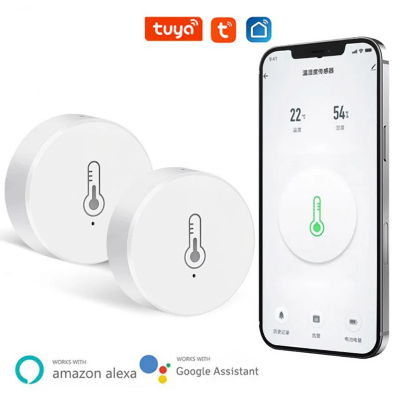 

Tuya ZigBee Temperature And Humidity Sensor Work With Alexa Google Home Smart Home Smart Life/Tuya Smart App Contro