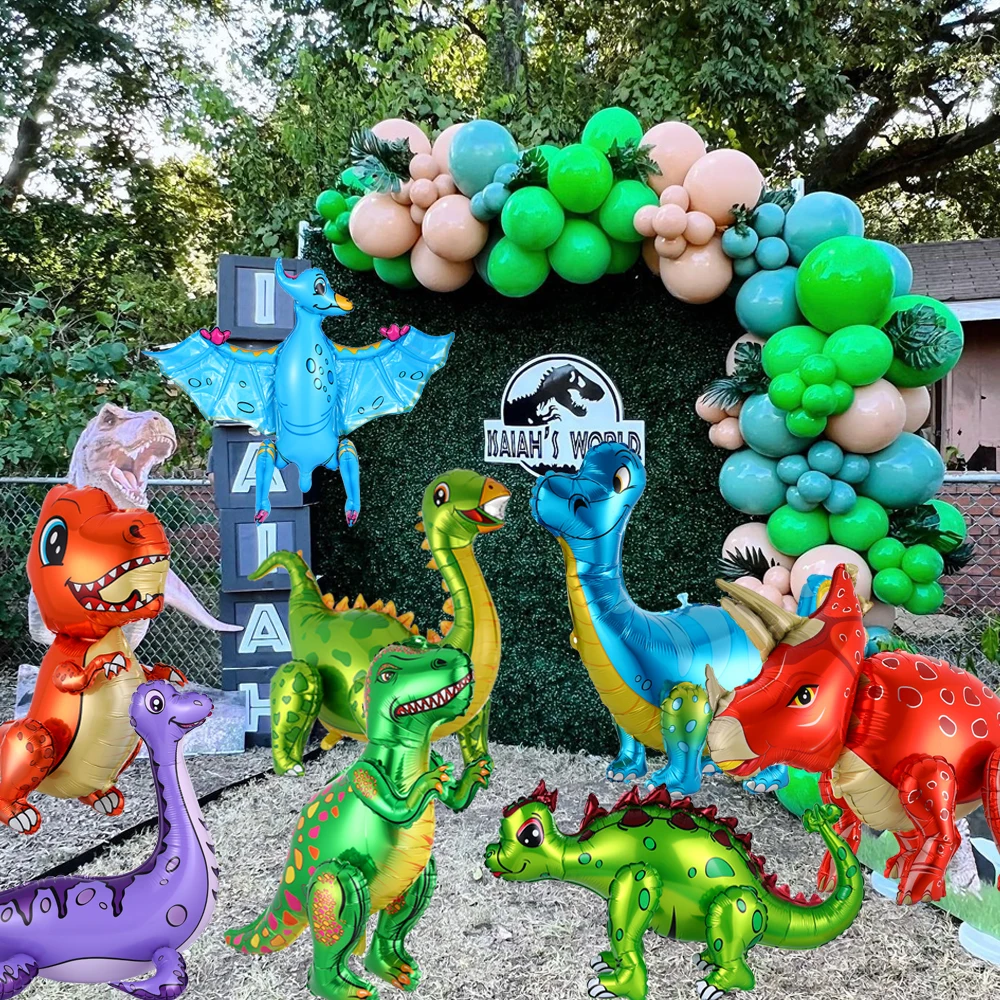 

1pcLarge 4D Assembled Walking Dinosaur Foil Balloons Jurassic World Jungle Animal Birthday Baby Shower Party Decorations Boy Toy