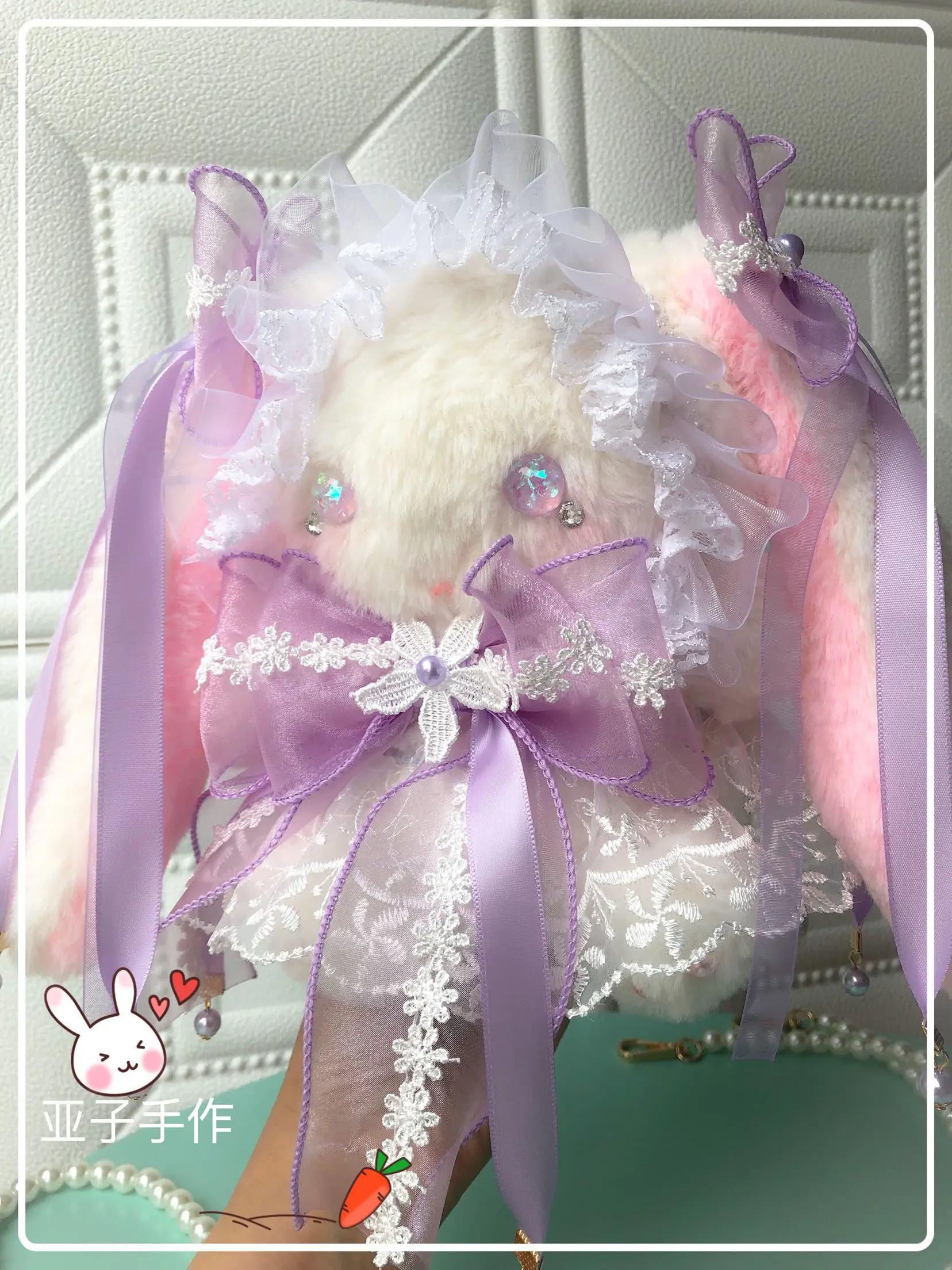 

Original hand for beautiful faery Lolita rabbit bag birthday present jk soft sister lovely harajuku kawaii inclined shoulder bag