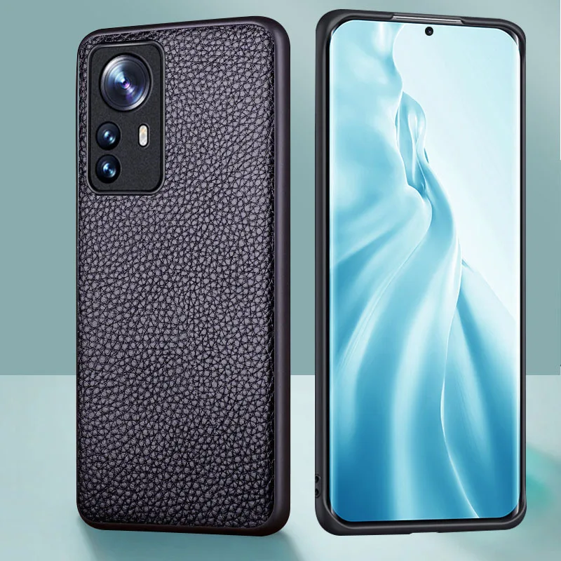 Hot New Luxury Genuine Leather Magnetic Litchi Grain Cover Mobile Phone Book Case For Xiaomi Mi 12 12x Pro Phone Cases Funda