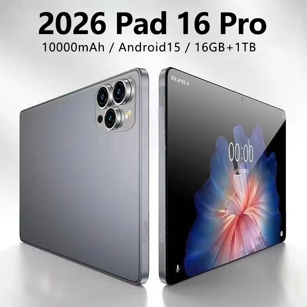 Фото Новый планшет 2026 года, глобальная версия, 16 Pro, 10.1 дюйма, HD 4K, Android 15, 16 ГБ + 1 ТБ, 10000 мАч, 5G, Dual SIM, WiFi, GPS №1