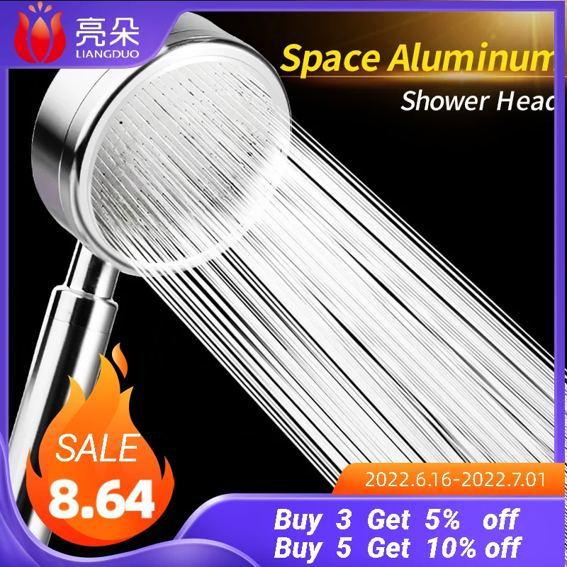 

Liangduo Алюминиевая душевая головка набор с функцией экономии воды под высоким давлением тропический ливень хромированная Ванная комната ква...