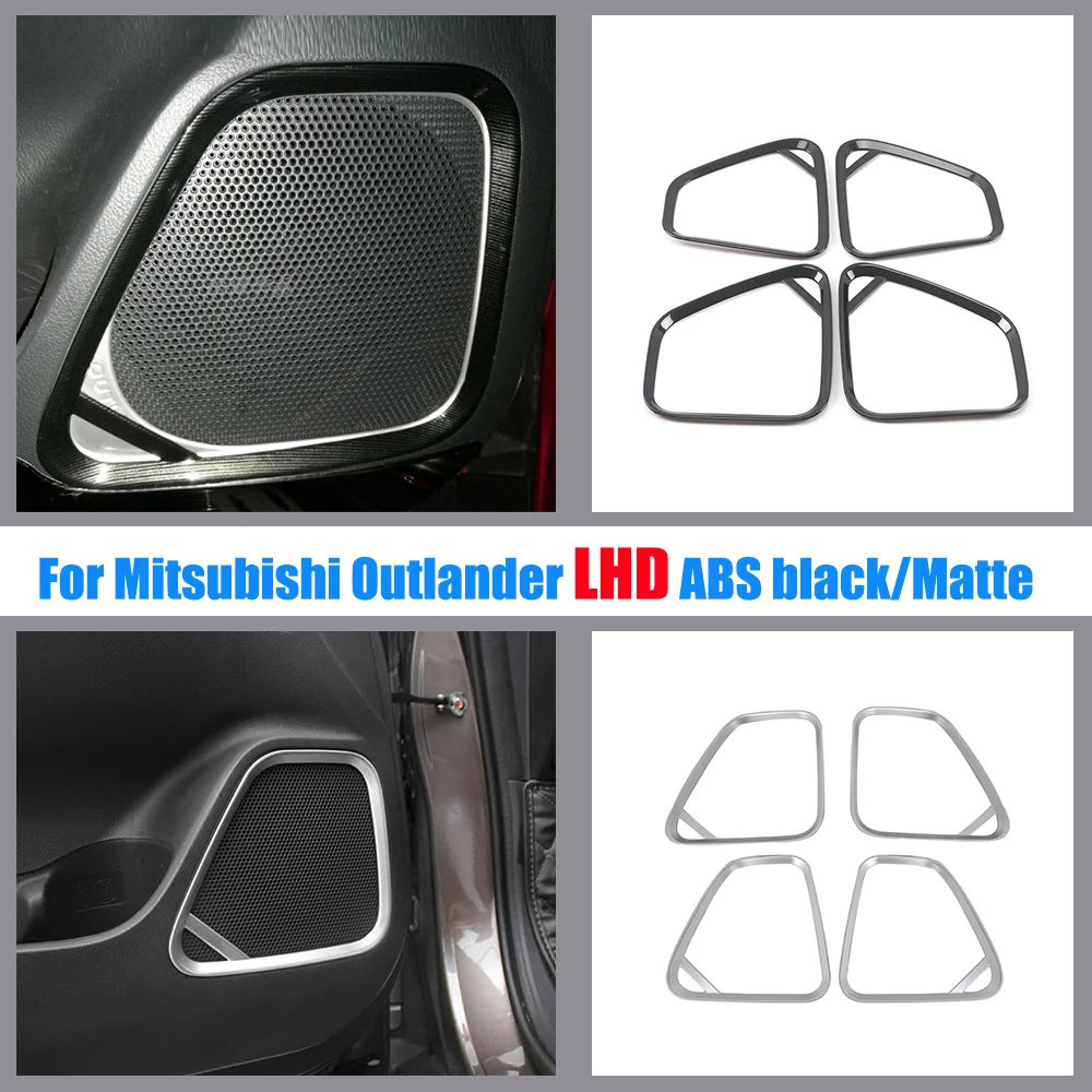 

For Mitsubishi Outlander 2016-2020 ABS black/Matte car Door Speaker Ring Horn frame Decor Cover Trim sticker Interior Accessorie