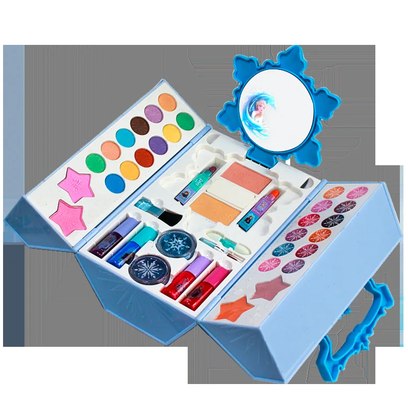 Disney girls frozen elsa real  suitcase Cosmetics Makeup Set Family Toys Snow and Ice Princess  Toys images - 6