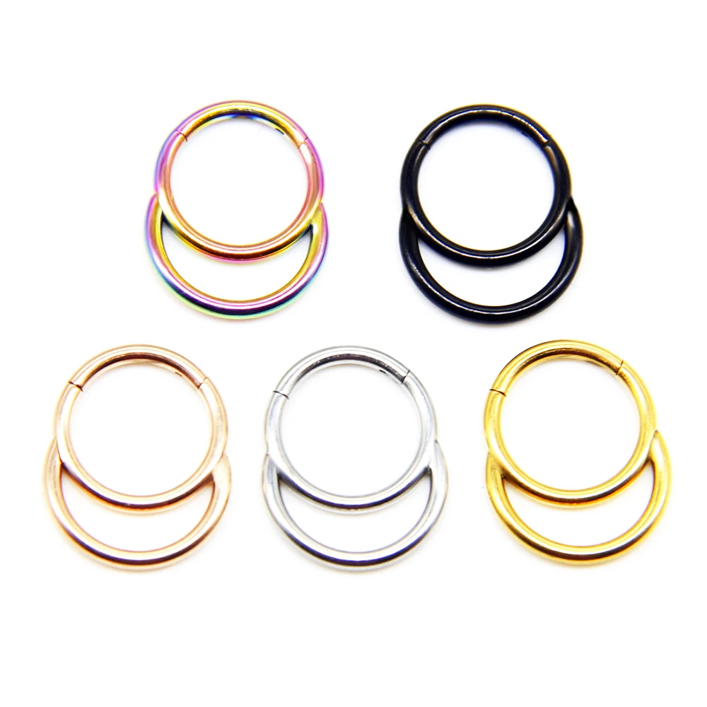 

Fashion New Body Piercing Jewelry Nasal Septum Piercing Seamless Closure Hinged Nose Ring Earrings, 316L Surgical Steel