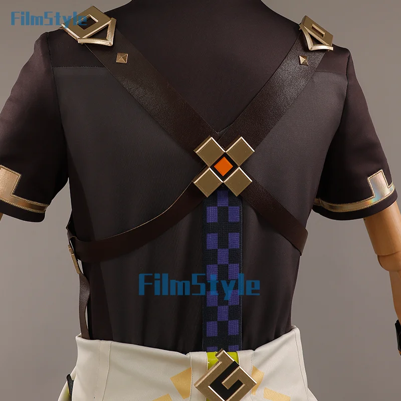 Genshin Impact Kinich Косплей Костюм Парик Turnfire Hunt Униформа Серьги Повязка Для Волос