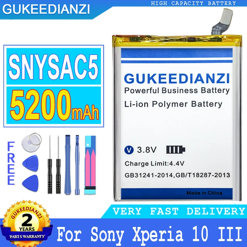 

5200mah GUKEEDIANZI сменный аккумулятор SNYSAC5 для Sony Xperia 10 III 10III X10III SO-52B меч04 XQ-BT52 A102SO