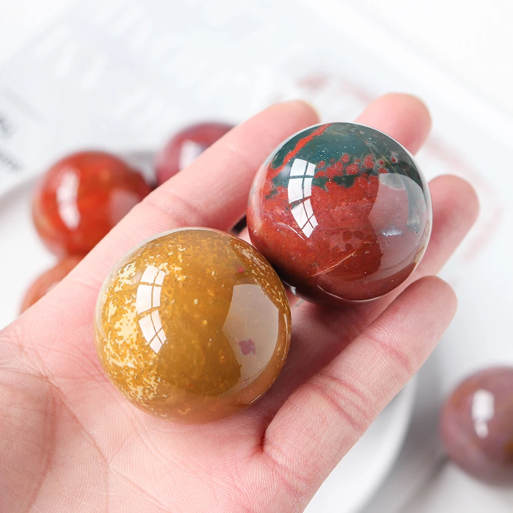 Новый шар из натуральных драгоценных камней рееки океан яшма хрустальный