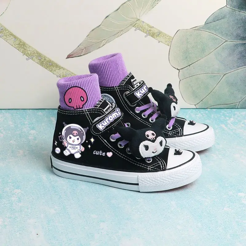 

Новинка Sanrio Kawali Kuromi детская парусиновая обувь модные тенденции досуга дарить носок кукла аниме милая девочка подарок на день рождения для д...
