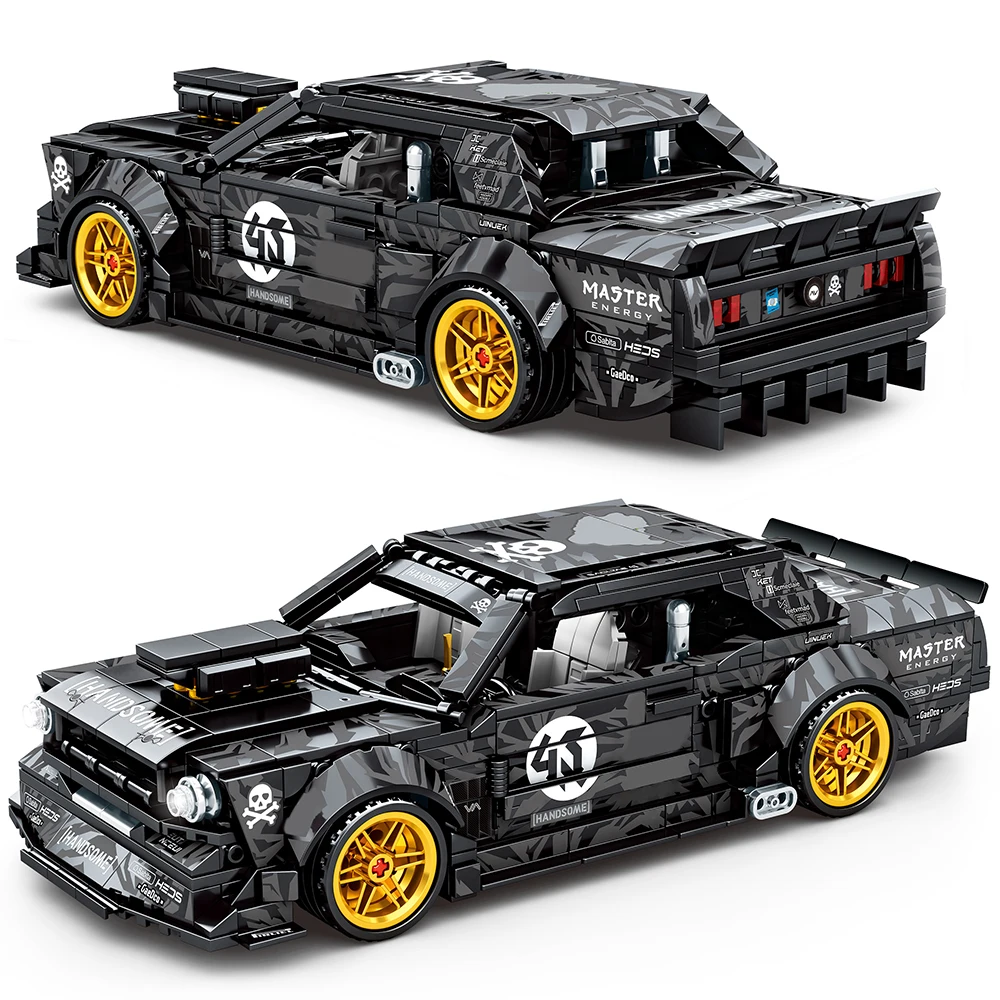 

BZDA Speed Champion Ford Mustang Technical RACING TOY Pull Back Car Model Building Block MOC Toys For Children Birthday FOR GIFT