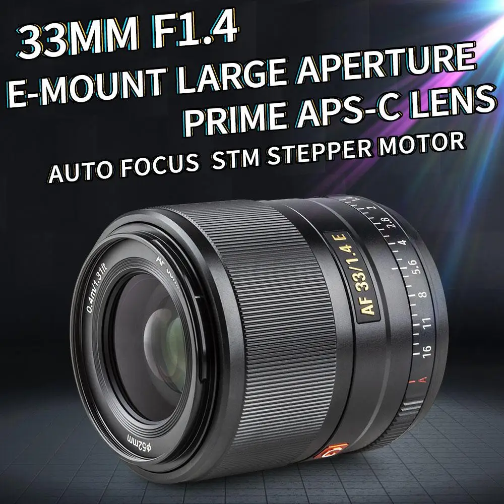 

Объектив VILTROX 33 мм f1.4 E с автофокусом, компактный объектив с большой диафрагмой для объектива Sony, объектив камеры E-mount A9 A7RIV A7II A7S A6600
