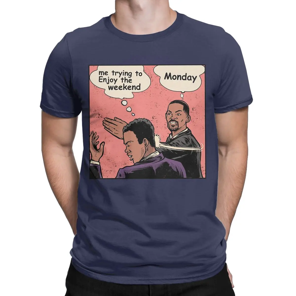 

T-Shirts For Men Monday Slapped Cotton Tees Short Sleeve Will Smith Slaps Chris Rock T Shirts Crewneck Clothing Plus Size