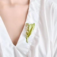 luxury brand design lily of the valley flower corsage brooch pin woman wedding bridesmaid accessories brooches jewelry