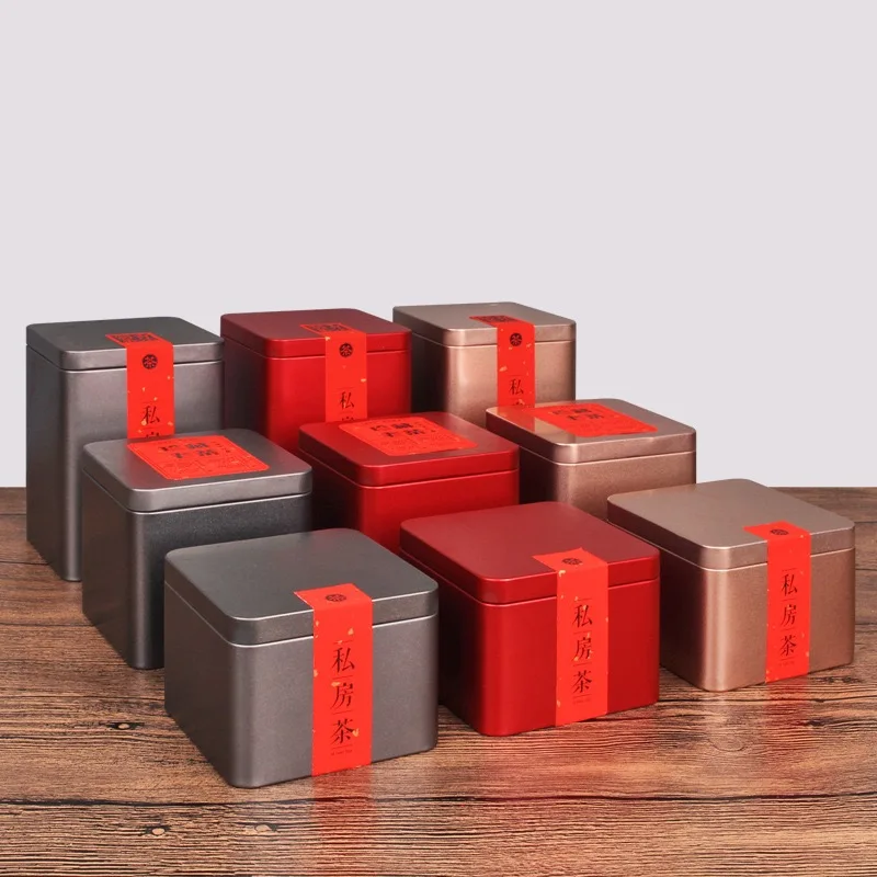 

Square Shape Small Metal Boxes Custom Vitamin Packs Tea Storage High Quality Round Coffee Candy Tin Jar