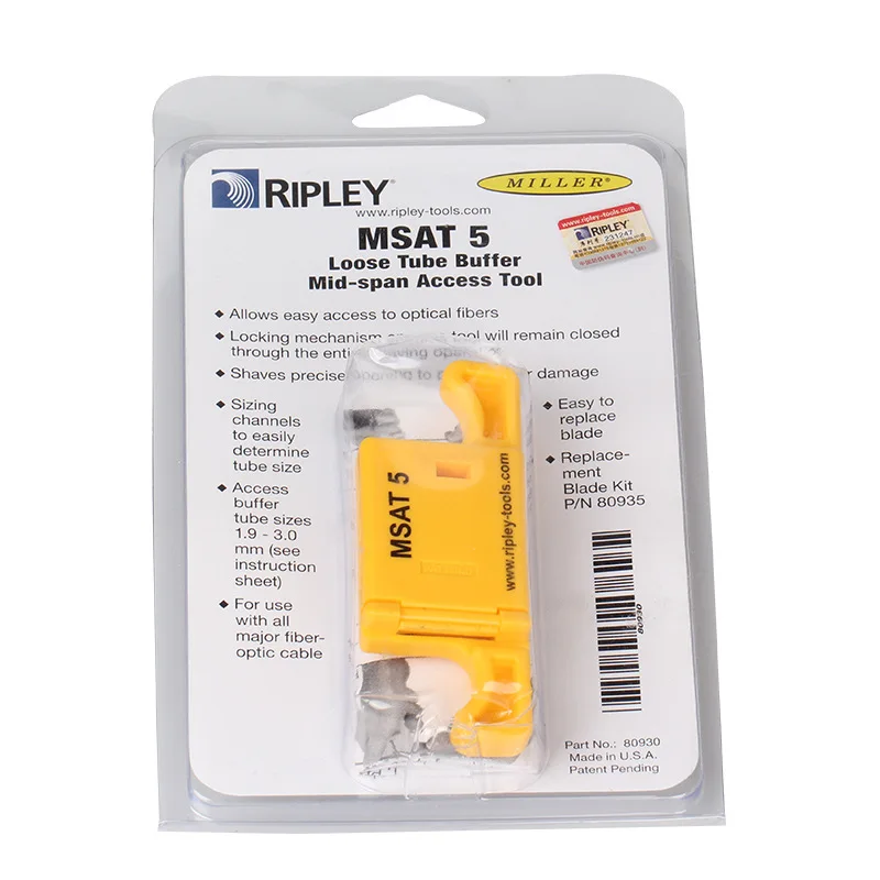 MSAT-5 Fiber Optical Stripper Ripley Miller MSAT 5 Loose Tube Buffer Mid-Span Access Tool 0.9mm to 3.0mm