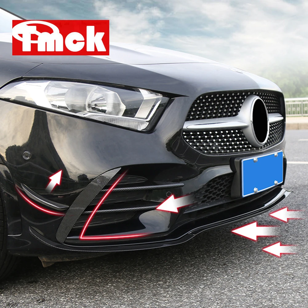 

For Mercedes Benz A Class W177 V177 A180 A200 A220 A250 AMG A35 2019-2022+ Car Front Bumper Splitter Spoiler Fog Lamp Cover Trim