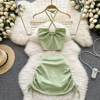 women two piece set shorts skirts and crop top 2022 summer sexy outfits festival clothing holiday beach outfits women club party