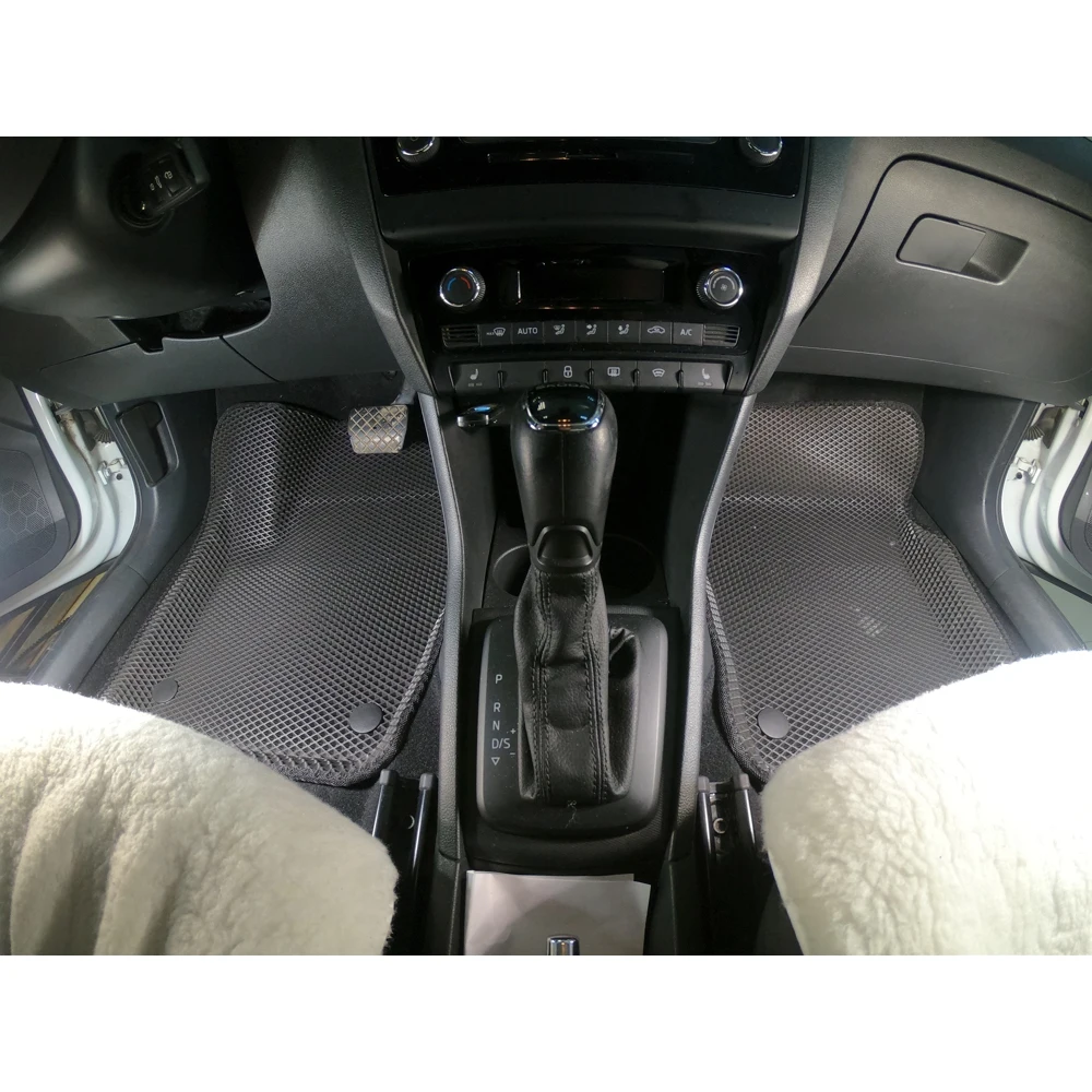 Новинка! Коврики Ева с Пресс Бортами на Skoda Rapid PREMIUM черный | Floor Mats
