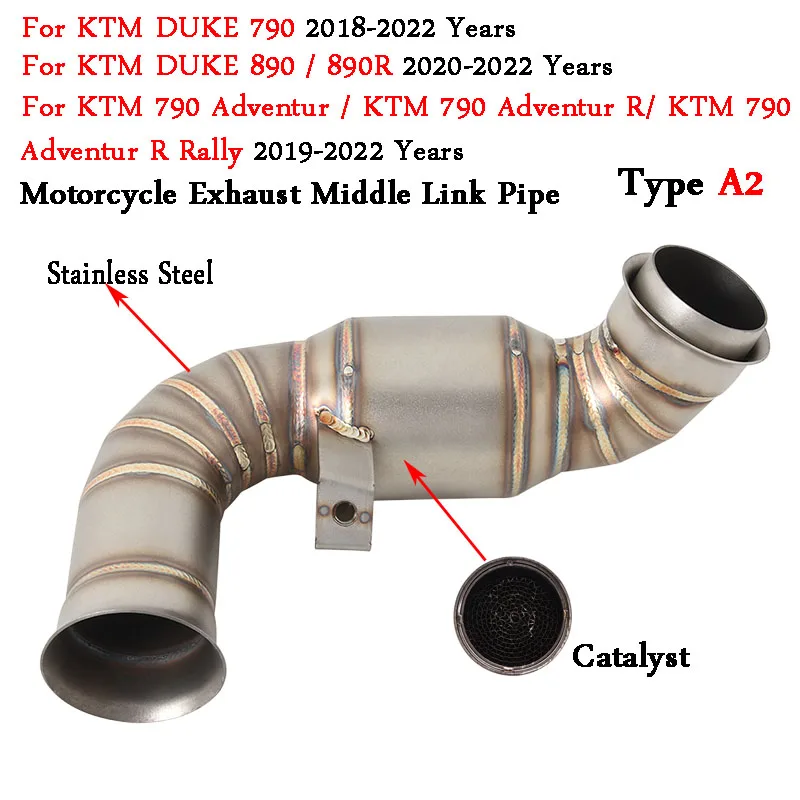 Надеваемый глушитель среднего звена выхлопной трубы мотоцикла для KTM DUKE 790 890 Adventure R Rally KTM 790 KTM 890 2018-2022