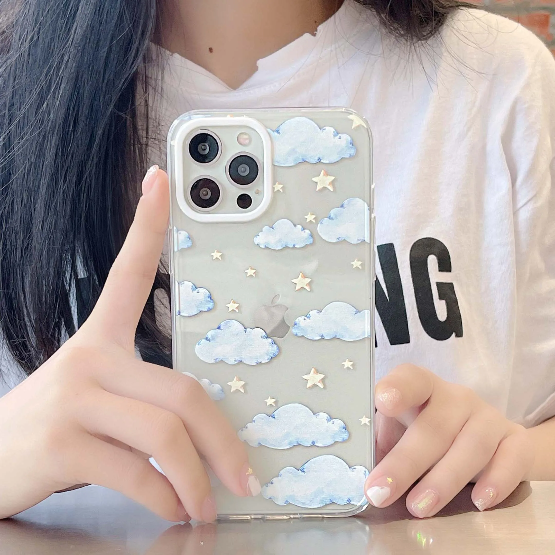 

star cloud cute cartoon phone case lovely silicone cover for iphone 11 12 mini pro max se 2020 8 7 plus xs max x xr conque funda