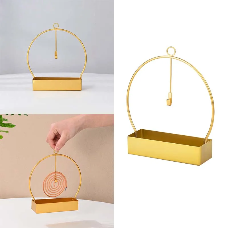 Spiral Mosquito Coil Holder Iron Art Mosquito Coil Heat Resistant Insect Repellent Incense Rack Home Decor Holder Incense Holder