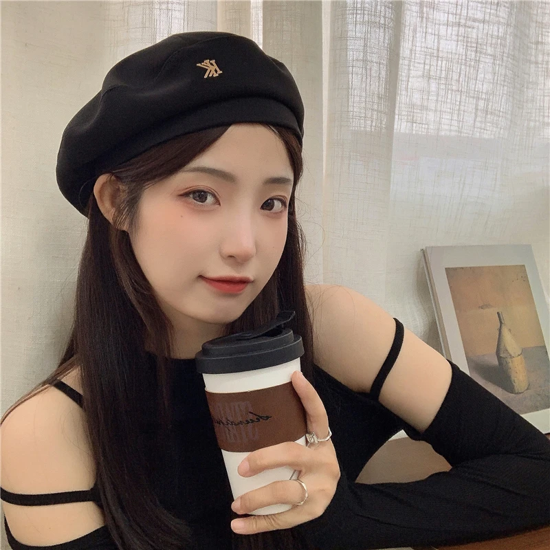 Хлопковые женские береты зимние шапки винтажная французская клетчатая кепка в