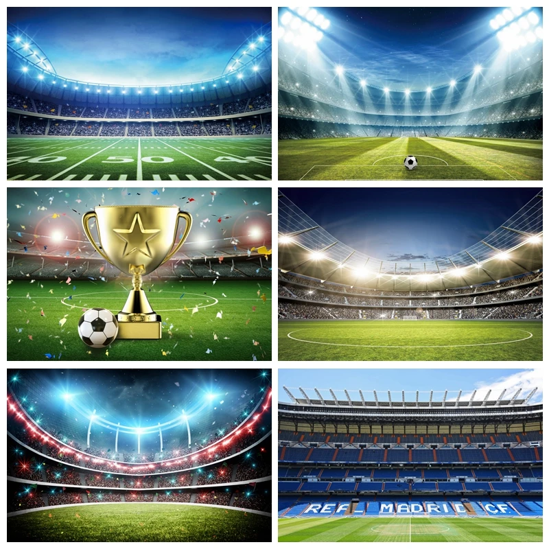 Фон для фотосъемки мальчиков на день рождения футбольное поле спортивный постер