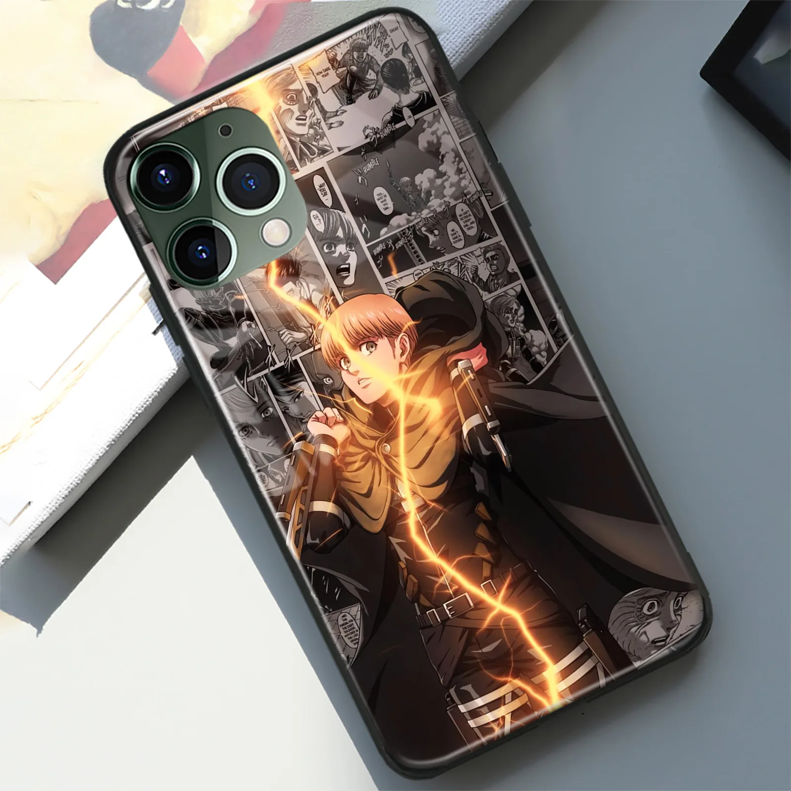 

Чехол для телефона Armin Arlert из аниме «атака на Титанов», чехол для iPhone 13, 12, 11, Mini Pro, XS, Max, 6s, SE, X, XR, 7, 8 Plus, Мягкий стеклянный чехол